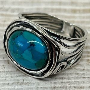 Grace & Heart DREAM ON TURQUOISE RING Size 5 .925 Sterling Silver SUMMER VIBES